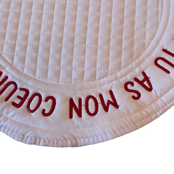 Isaac Mizrahi Valentine Quilted Placemats 15in Je T'aime Pink & Red Set of 4 New - Picture 10 of 14